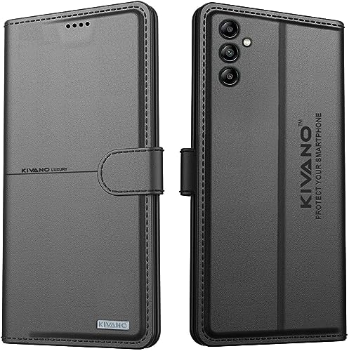 Image of KIVANO Compatible with Samsung Galaxy A04s Flip Cover | Leather Finish | Inside Pockets & Inbuilt Stand | Shockproof Wallet Style Magnetic Closure Back Cover Case