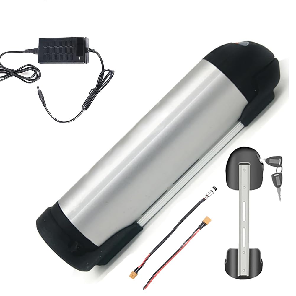 HJGHY 24V 12Ah, 24V 36V 48V Water Bottle Shape Ebike Battery 24V 36V 48V 8Ah 10Ah 13Ah 15Ah 17.5Ah 18Ah Downtube Electric Bike Lithium Li-ion Battery with Charger, Indicator Light