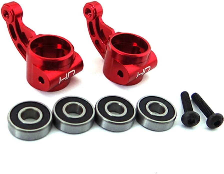 Hot Racing ARM21X02 Aluminum Oversize Bearing Knuckle (RED) - ARRMA 2WD
