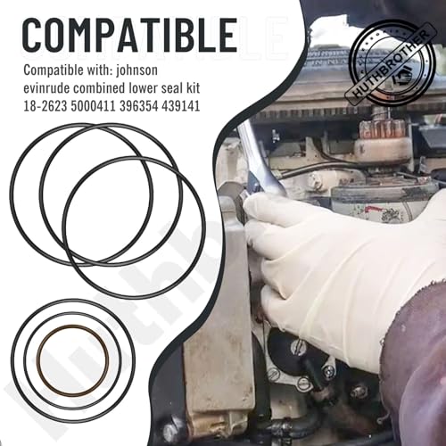 Kit de sellos para caja de cambios Johnson Evinrude para evitar pérdidas de aceite de transmisión 3