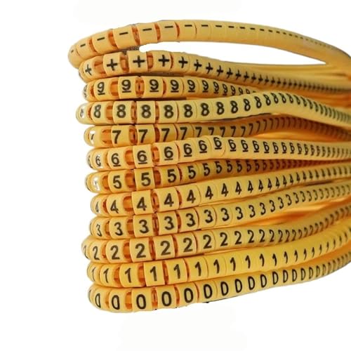 KJUUQBZL Envío Gratuito 120/600PCS Marcadores de Cable Amarillo EC-0/1/2/3/5/8 0,5 0,75 1 1,5 2,5 4 6 8 10 12 16 25 35MM2 for Tubos de diámetro de Alambre(0.5mm2 600pcs)