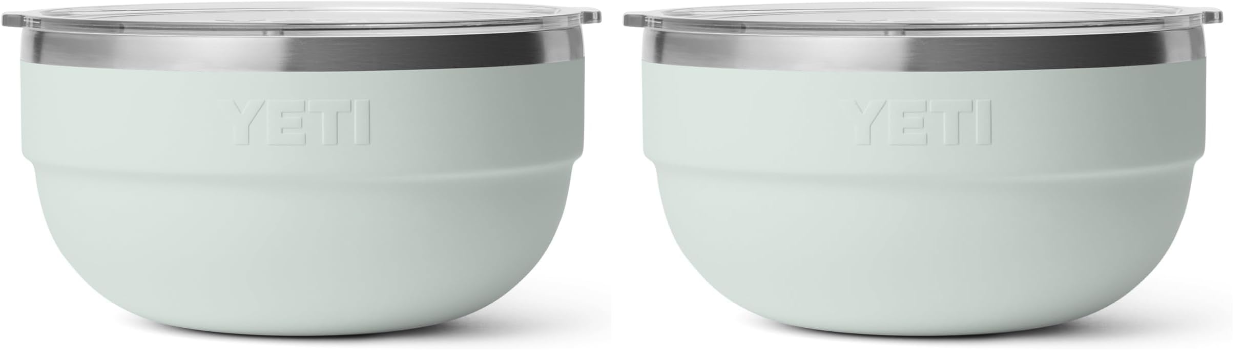 YETI Rambler Bowl, Vacuum Insulated, Stackable and Nestable Stainless Steel Bowl with Lid, 2 Quart, Ridgeline (Pack of 2)