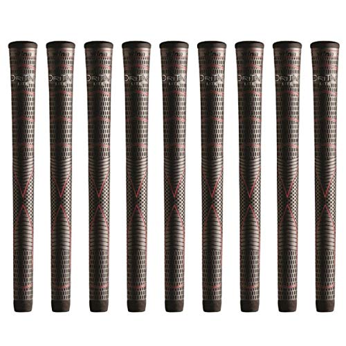 Winn Dritac Lite Standard Dark Gray - 9 Piece Golf Grip Bundle