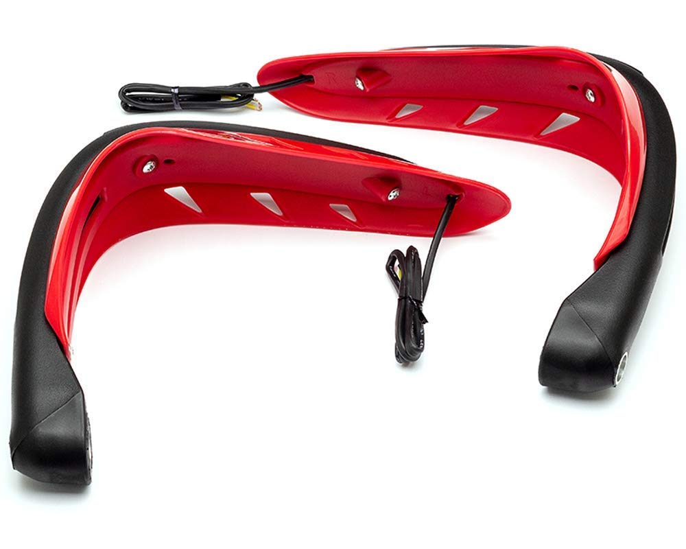 Paramani Moto Con LED Integrati - Arancione, Per Manubri Da 22 Mm, Dimensioni 250x210x95 Mm, Plastica ABS