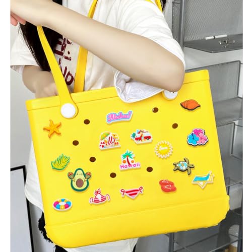 16 Pcs Accessories for Bogg Bag, Rubber Summer Decoration for Bogg Bag Charms, Compatible with Women Rubber Beach Bag Tote Handbag3