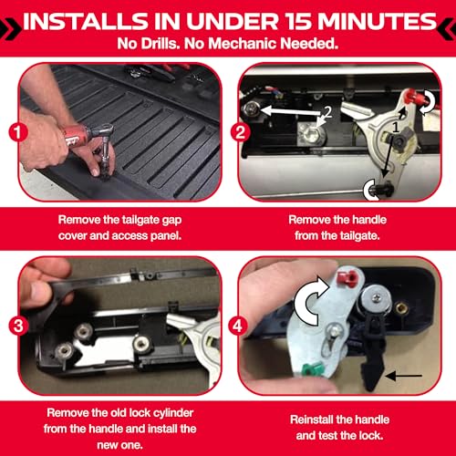 Image of Pop & Lock PL5500 Tacoma Tailgate Lock Handle Replacement, 2005-2015