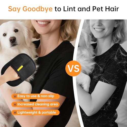 Image of 1 Pcs Pet Hair Removal Gloves Brush, Reusable Cat Dog Electrostatic Hair Remover Grooming Glove Tool