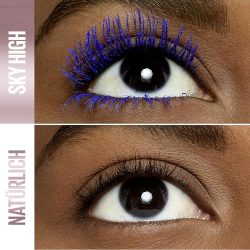 Maybelline New York Sky High Blue Mist Mascara für extreme Länge & volles Volumen, Wimperntusche in Blau für einen strahlenden Augenaufschlag, Tower Flex Bürste & Bambusextrakt, Definition