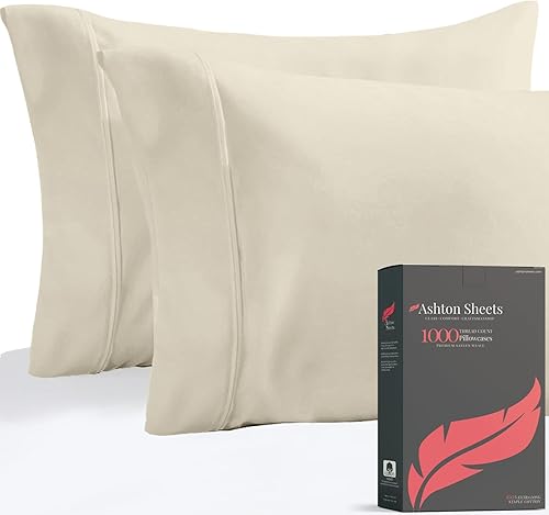 Juego de sábanas de algodón puro egipcio de 1000 hilos, 100 % de grapas largas.