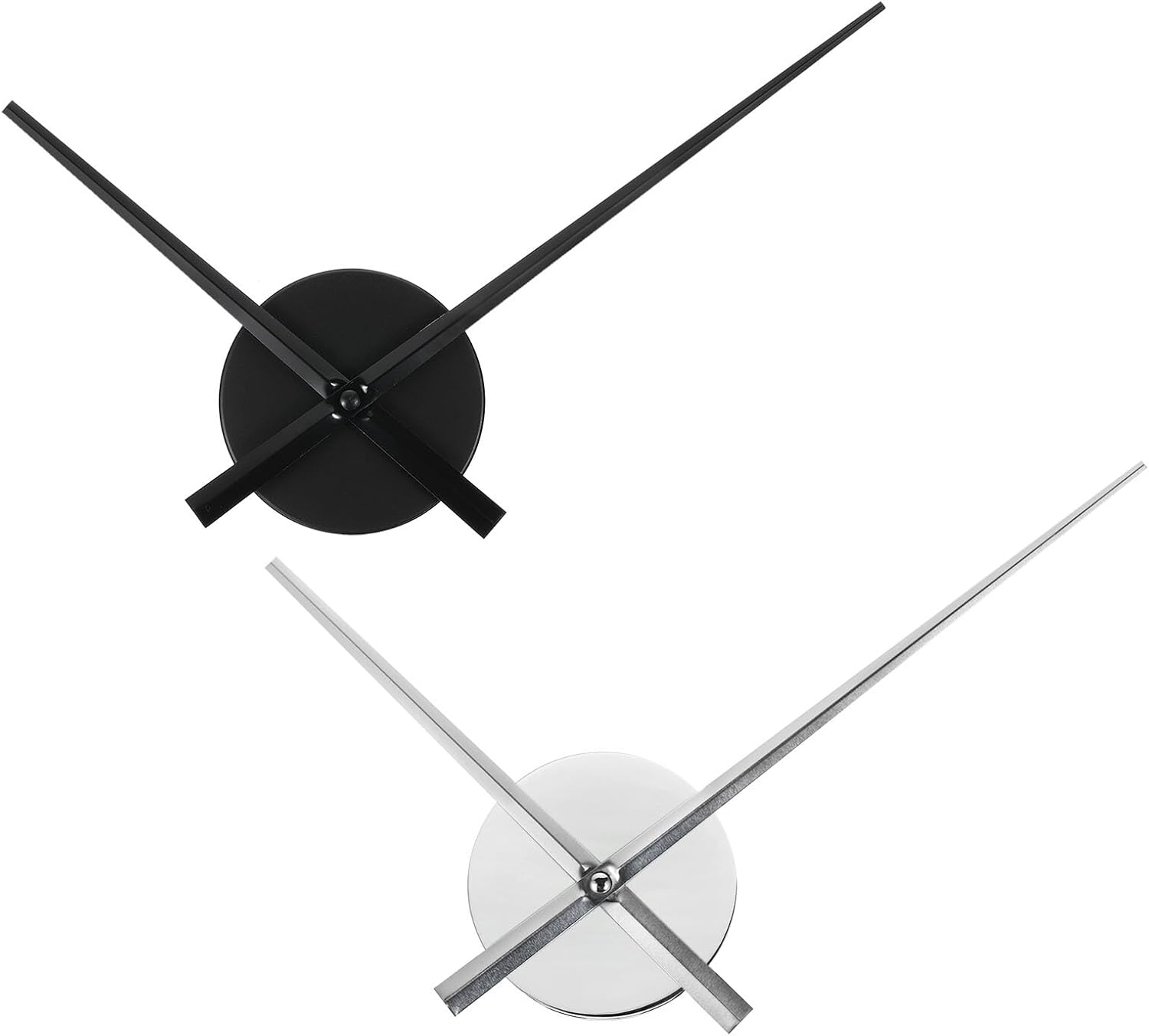 1Set 3D Wall Clock Hands Movement 6mm Shaft for 3mm Dial Thickness Black/Silver HOAICH395