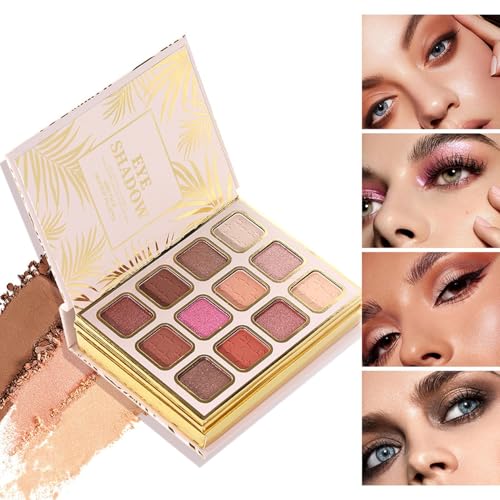 Sombra de ojos brillante de 12 colores y colorete para maquillaje de escenario y fiesta 7