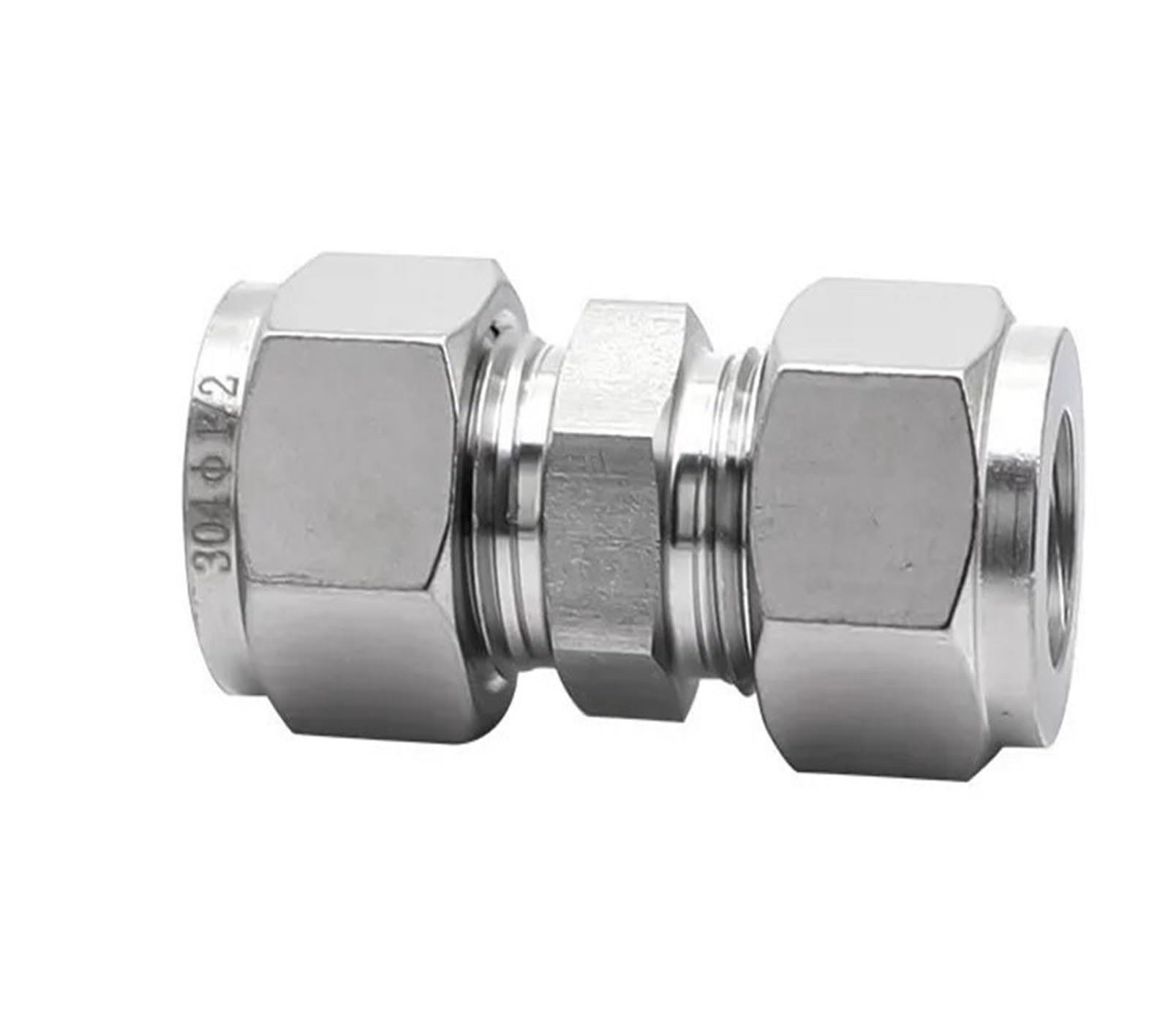 Unión de compresión tubo OD, acoplador Euqal acero inoxidable, conector tubería con tuerca seguridad UNF(12.7mm 1l2 Inch)