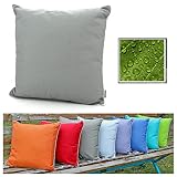 heimtexland ® Outdoor Lounge Dekokissen Lotus Effekt wetterfest schmutz- und wasserabweisend Garten Kissen 45x45 Outdoorkissen Typ551 Hellgrau