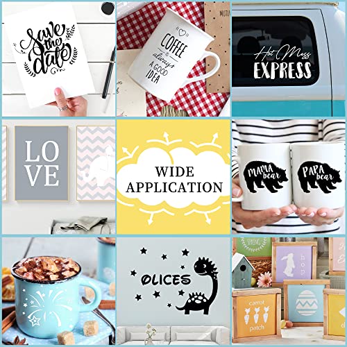 Huaxing Glossy Black Permanent Vinyl For Cricut, Adhesive Vinyl Sheets (30 Pack; 12” X 12”) Permanent Vinyl Bundle For Silhouette, Cameo Cutters, Signs, Scrapbooking, Craft Die Cutters #TOP6