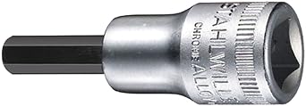 Stahlwille 2050007 3/8" Square Drive INHEX Socket, 7mm, 52mm - Chrome Alloy Steel, Chrome-plated, for Socket Head Screws, Ratchet Compatible, Made in Germany