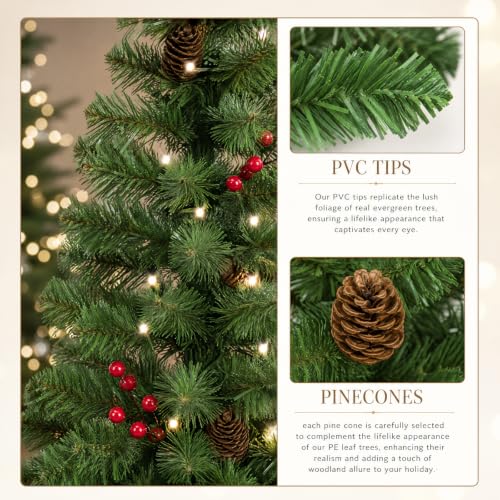 4FT Pre-Lit Artificial Potted Christmas Tree with 50 Lights - Image 5