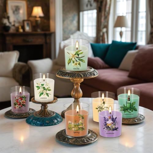 Image of Aromatherapy Candles Set - 24 Pack Scented Candles with 12 Natural Fragrances, Votive Candles in Clear Plastic Jars for Home Decor, Stress Relief, Sleep, Ideal Gift for Women,Mother's Day, Birthday.