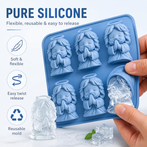 Molde de silicona para cubos de hielo 3D Ángel Orante miniatura 4