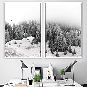 signwin 2 Piece Framed Canvas Wall Art Misty...