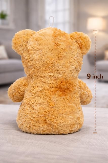 Image of Soft Stuffed Plush Teddy Bear for Kids Girls & Boys | Cute Brown Huggable Teddy Toy with Bow | Birthday, New Year, Valentine & Gift Item (13 Inch)