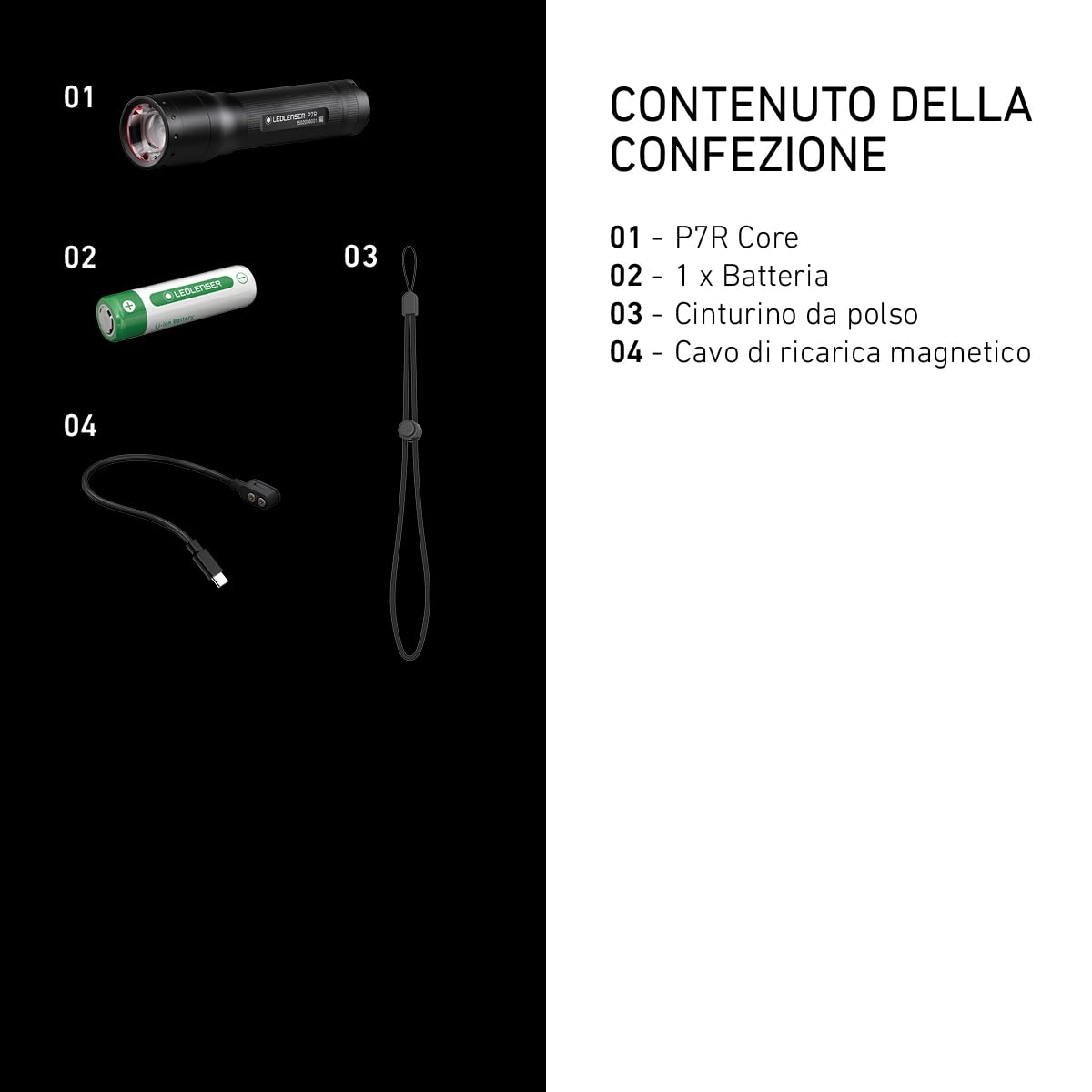 Ledlenser P7R Core Torcia Ricaricabile, 1400lm, Portata 300m, IP68 | Messa a fuoco regolabile, 202g, autonomia fino a 90h, modalità SOS e Strobo, ideale per escursioni e campeggio | 2020