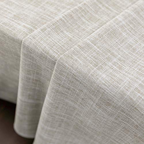 Home Brilliant Faux Linen Easter Tablecloth Rectangular Table Cloth For Rectangle Tables 6 Foot For Kitchen Dinning Striped Tabletop Decoration (52 X 72 Inch, Light Linen) #TOP7
