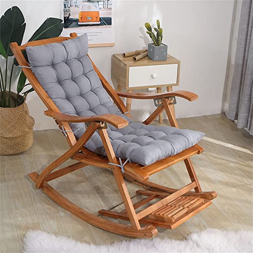 Morbuy Verdicken Deckchair Auflagen für Gartenliegen, Sonnenliege Kissen Tragbare Garten Innenhof Gepolstertes Bett Relax-Liegestuhl Sitzauflage für Sofa, Innen, Außen (48x158cm,Grau)
