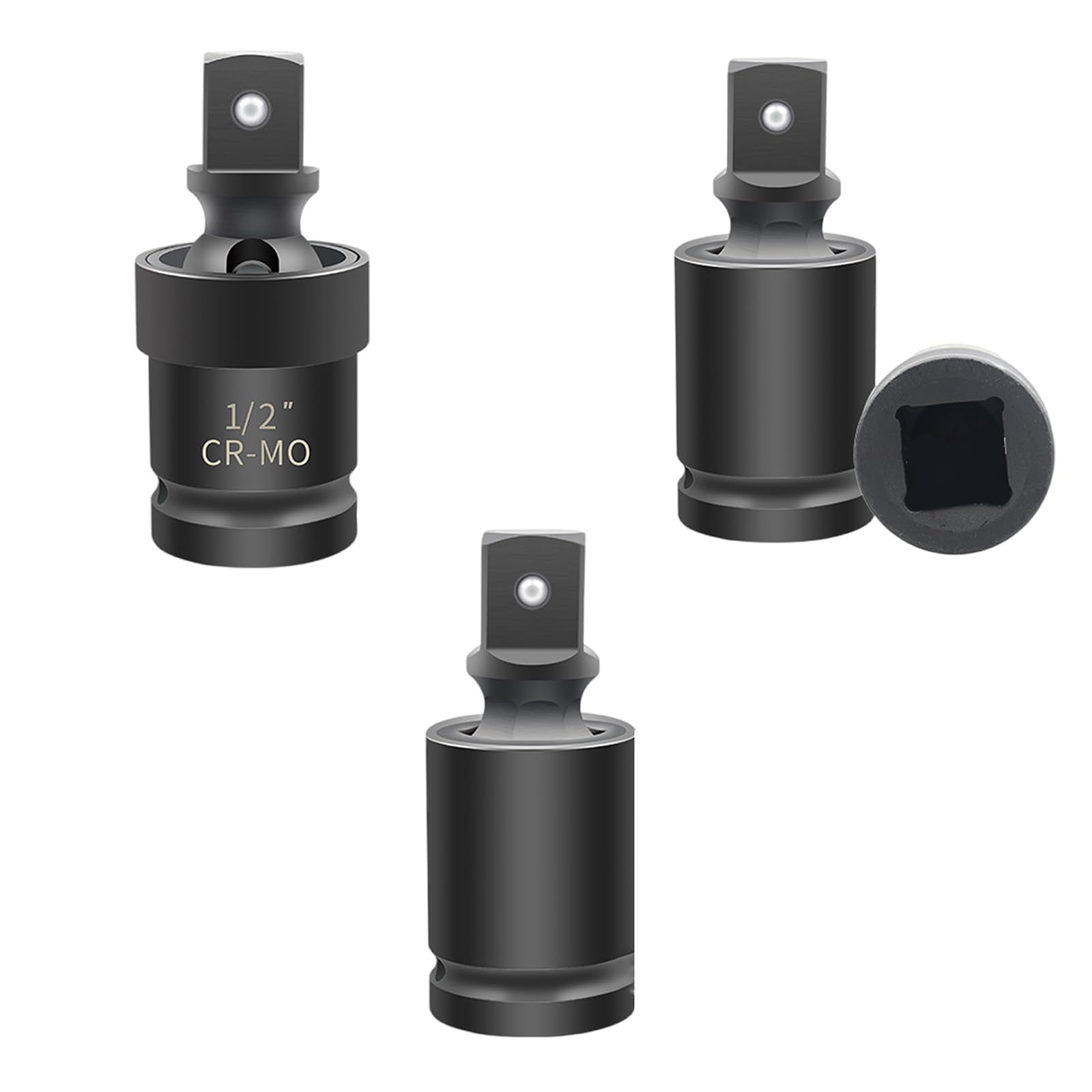 Drehgelenk-Steckschlüssel-Set – 3 Größen (1/4, 3/8, 1/2 Zoll), Chrom-Molybdän-Stahl