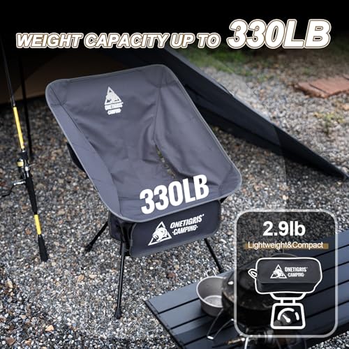 Image of ONETIGRIS Tigerblade Camping Chair, Lightweight Folding Backpacking Hiking Chair, Compact Portable 330 lbs Capacity
