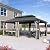 PURPLE LEAF 12' X 20' Hardtop Gazebo with Galvanized Steel Double Roof Aluminum Metal Gazebo for Patio Lawn and Garden Included Netting and Beige Curtains