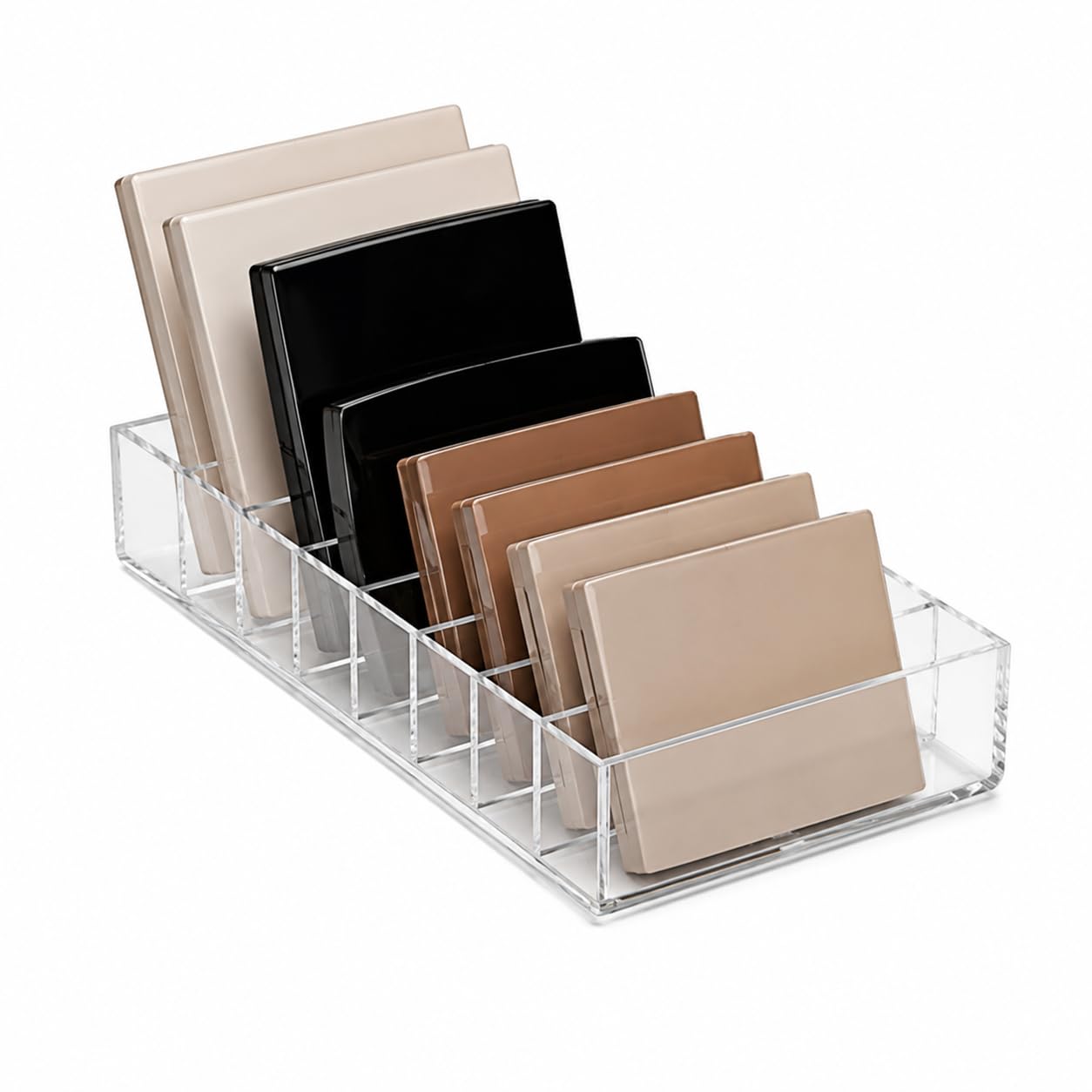 SHARMA PLASTICS Sleek Compact Holder Makeup Holder Makeup Organizer Cosmetic Bathroom Organizer Made Of Clear Acrylic (Medium), Cosmetic Display Cases-image-48