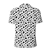HUIopq Black & White Leopard Print Mens Polo T Shirts Short Sleeve Breathable Casual Office Travel Weekend Fitness #4
