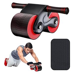 Automatic Rebound Abdominal Wheel Kit – Ab Roller Workout Equipment, Exercise Equipment for & Core Strength Training, Home Gym Fitness Machine with Knee Pad Accessories Men Women