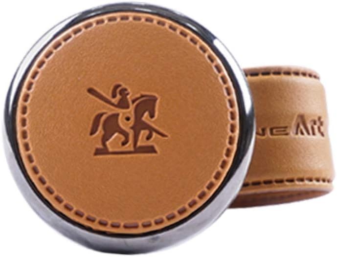 BLACKSUIT Leather Power Knob - Vehicle Handle Spinner Steering Wheel Knob (Orange Brown)