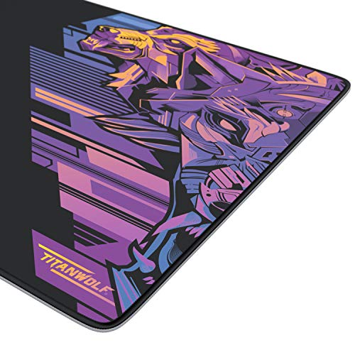 TITANWOLF - XXL Mousepad Gaming 900 x 400mm Vector Retro - Tappetino Mouse Gaming Extra Grade - Migliora precisione e velocità - Adatto a Roccat Razer Logitech Mouse e Tastiera