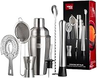 Vista 1 de Vacu Vin Cocktail Set Plus - Kit de barman de 7 piezas con herramientas de acero inoxidable - Incluye agitador, jigger, Muddler, colador, vertedor