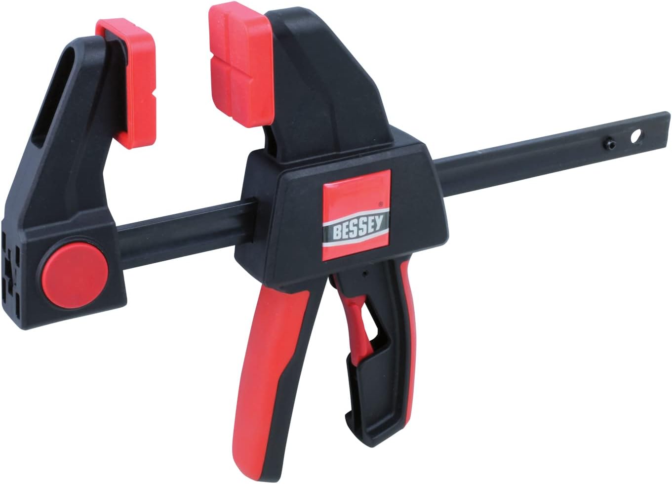 BESSEY RES01 Clamp Set, General Purpose Trigger Clamps with Composite Handle, 2 x 6 In. (100 lb) and 2 x 12 In. (300 lb),Red/Black