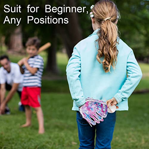 Fioday Kids Baseball Glove Unicorn Softball Glove For Girls Baseball Mitts With Drawstring Bag Tee Ball Glove For Training And Beginner Play, 8.5 Inch Left Hand Glove Right Hand Throw, 2-4 Years #TOP6
