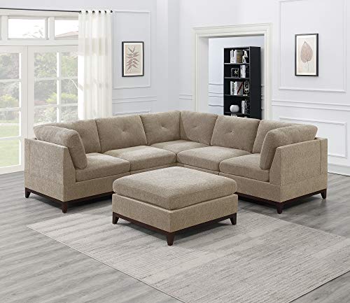 Poundex Camel Modular Corner Sofa #TOP1