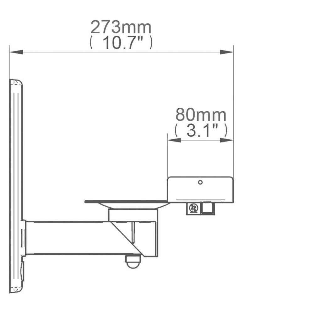 B-Tech Boczne Uchwyty Zaciskowe z Uchwytem Ściennym z Uchylnym i Obrotowym, Biały, 135 mm - 280 mm, 2 Sztuki