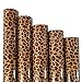 ZAIONE 5pcs/Set 12" x 9.8" Sheets Brown Leopard Pattern Heat Transfer Vinyl Wild Animal Print Iron-on HTV Craft Film Garment Clothing for T-Shirt Decoration DIY Craft Material