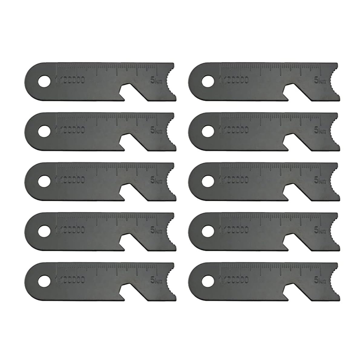 10PCS Survival Flint Scrapers Multi Tool with Bottle Opener Fire Starter Ruler Map Scale Emergency for Camping Hiking Outdoor Adventures