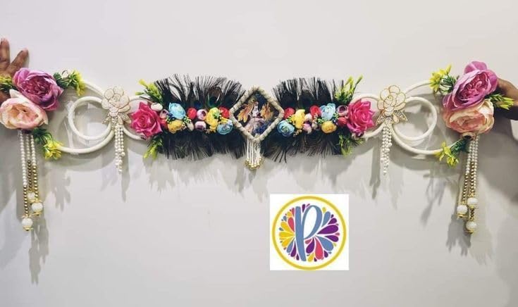 SP Sellplus Radha Krishan with Peacock Feathers Peony Bandhanwar Elegant Decoration | Home and Temple | Perfect for Diwali | Festive Occasions |