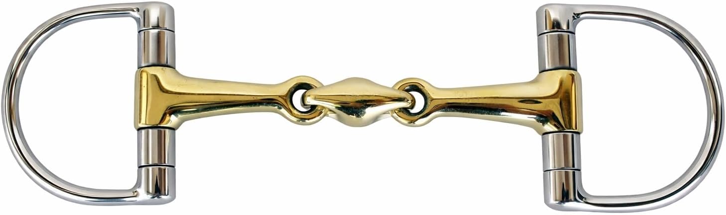 CHALLENGER Horse English Riding Double Jointed Dee-Ring Dog Bone Snaffle Horse Bit 35568VAR