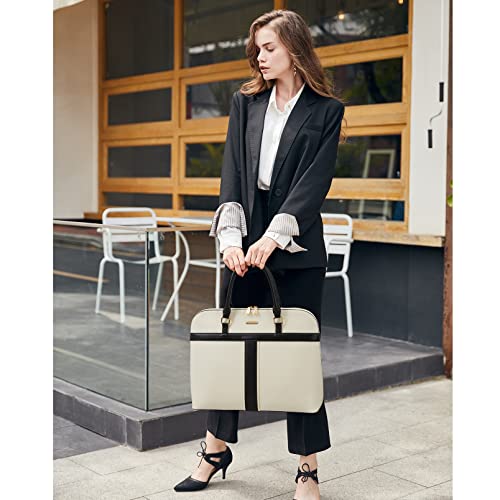 Image of Telena Laptop Tote Bag for Women, 15.6 Inch Shoulder Tote Bag Leather Briefcase for Women, Large Capacity Handbag Bags | 15.6 Inch
