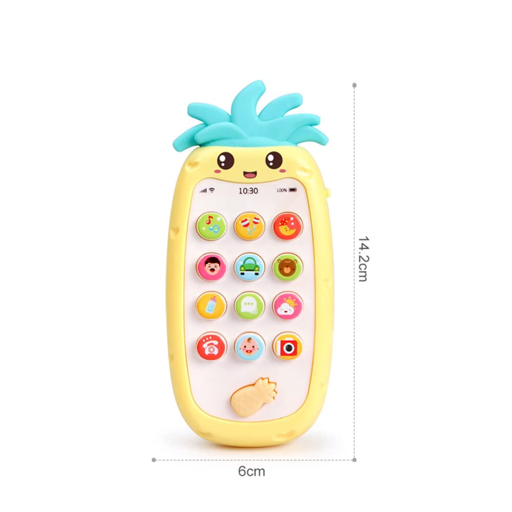 Walmeck Baby Cell Phone Toy Interactive Educational Musical Teether Smartphone with Light Music Various Sounds for Toddlers Boys Girls Orange Yellow Green — view 3