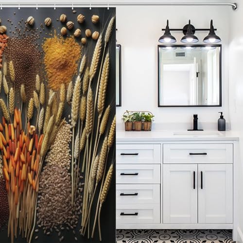Rideau de douche polyester lavable 60x72 pouces avec 12 anneaux inclus