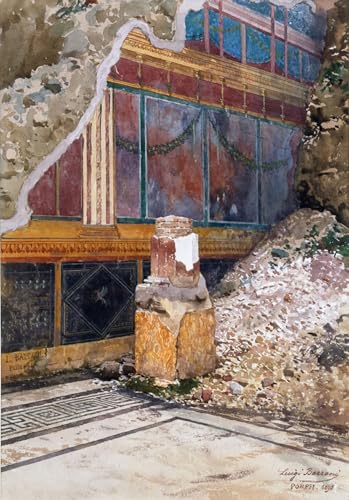 Peinture sur toile Bazzani fresque endommagée de guirlandes, art mural de chambre