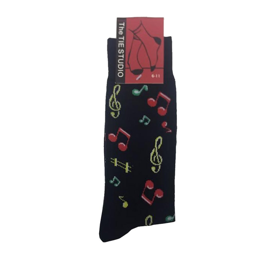 Tie Studio Men's Multicoloured Music Notes Socks By The