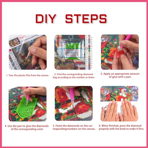 Image of AiYuanzsh 10 Pack 5D Square Diamond Painting Kits for Adults, Full Drill Square Diamond Art Kits Scenery, DIY Square Drill Painting Crafts